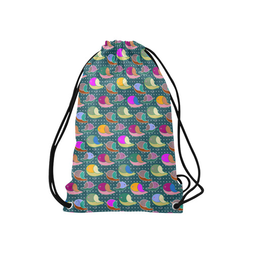 Simply Geometric Cute Birds Pattern Colored Small Drawstring Bag Model 1604 (Twin Sides) 11"(W) * 17.7"(H)