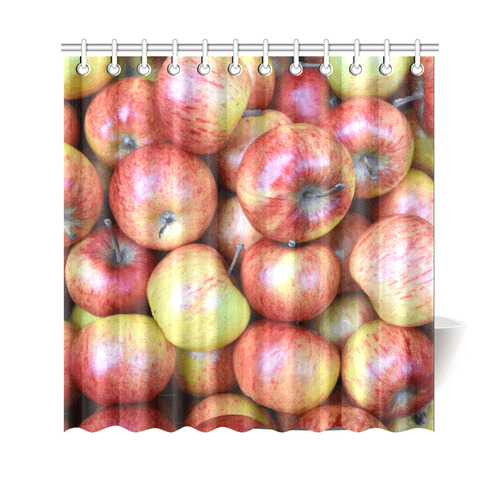 Autumn Apples Red Green Fruit Shower Curtain 69"x70"