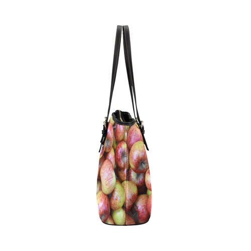 Autumn Apples Red Green Fruit Leather Tote Bag/Small (Model 1651)