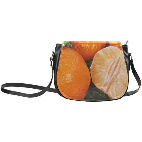 Oranges & Peeled Orange Fruit Classic Saddle Bag/Small (Model 1648)