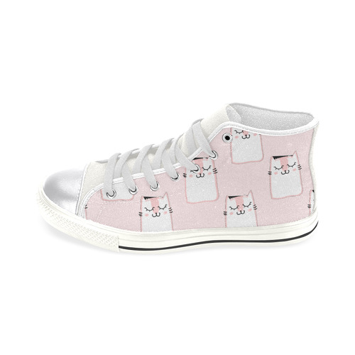 Cute Kitty Women's Classic High Top Canvas Shoes (Model 017)