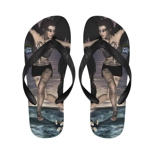 The dark fairy Flip Flops for Men/Women (Model 040)