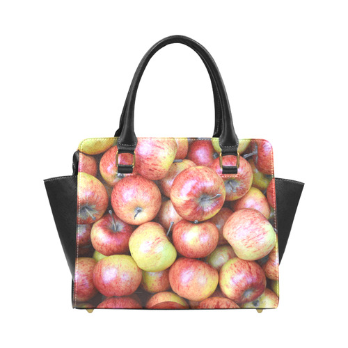 Autumn Apples Red Green Fruit Rivet Shoulder Handbag (Model 1645)