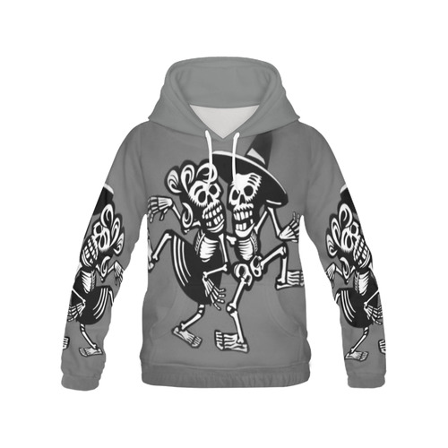 lets dance- Skulls All Over Print Hoodie for Men (USA Size) (Model H13)