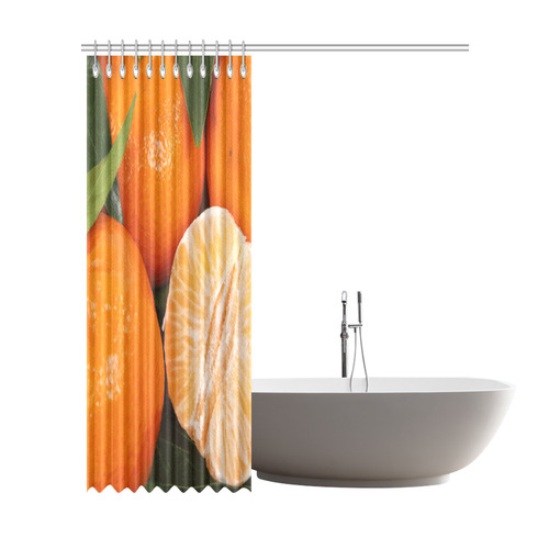 Oranges & Peeled Orange Fruit Shower Curtain 72"x84"