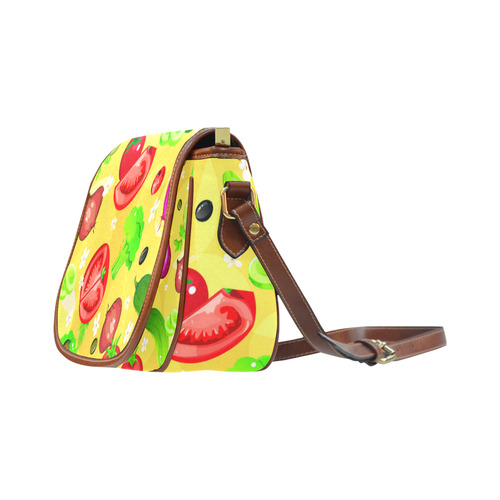 Vegetables Tomatoes Olives Cucumbers Onions Saddle Bag/Small (Model 1649) Full Customization