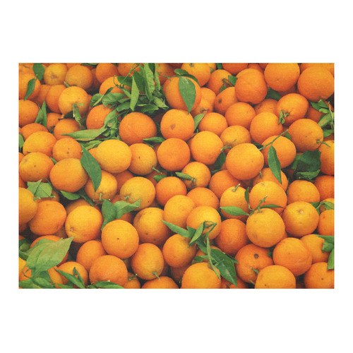 Oranges Fruit Cotton Linen Tablecloth 60"x 84"