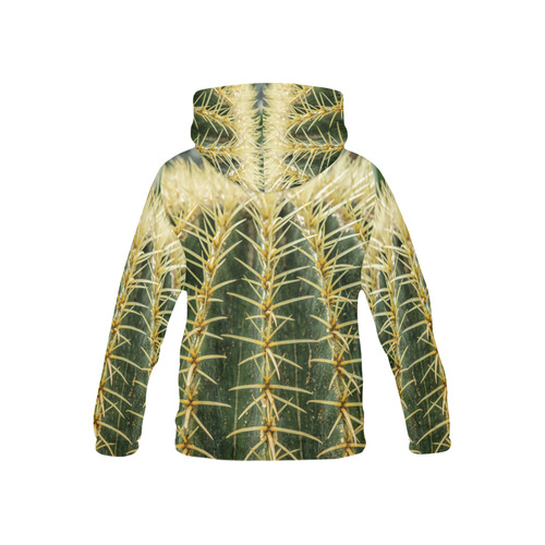 Photography Art - Cactus green yellow All Over Print Hoodie for Kid (USA Size) (Model H13)