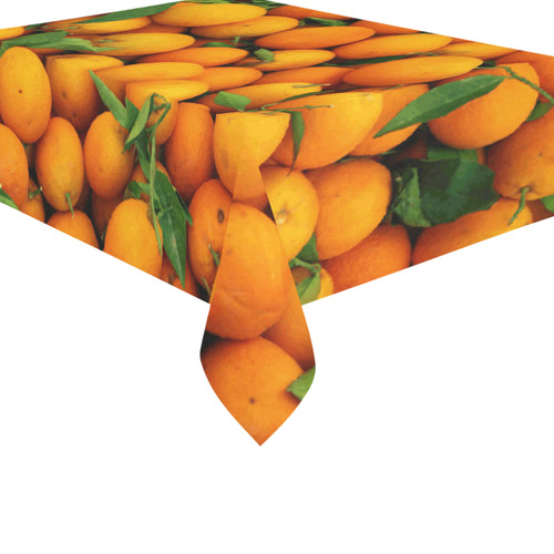 Oranges Fruit Cotton Linen Tablecloth 60"x 84"