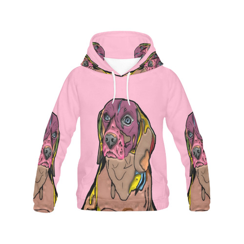 Beagle by Nico Bielow All Over Print Hoodie for Women (USA Size) (Model H13)