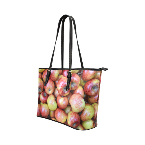 Autumn Apples Red Green Fruit Leather Tote Bag/Small (Model 1651)
