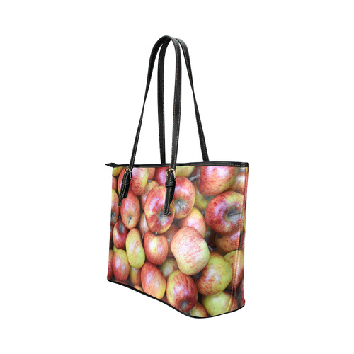 Autumn Apples Red Green Fruit Leather Tote Bag/Large (Model 1651)