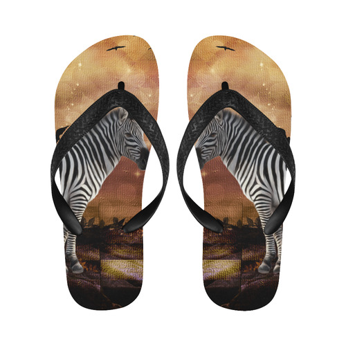 Beautiful zebra Flip Flops for Men/Women (Model 040)
