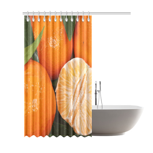 Oranges & Peeled Orange Fruit Shower Curtain 72"x84"