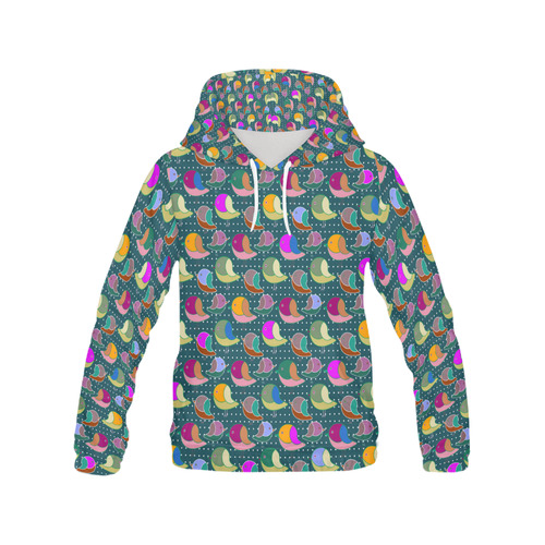 Simply Geometric Cute Birds Pattern Colored All Over Print Hoodie for Men (USA Size) (Model H13)