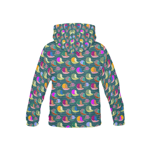 Simply Geometric Cute Birds Pattern Colored All Over Print Hoodie for Kid (USA Size) (Model H13)