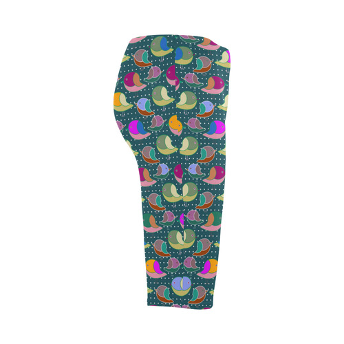 Simply Geometric Cute Birds Pattern Colored Hestia Cropped Leggings (Model L03)