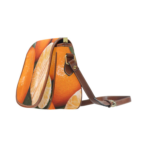 Oranges & Peeled Orange Fruit Saddle Bag/Large (Model 1649)
