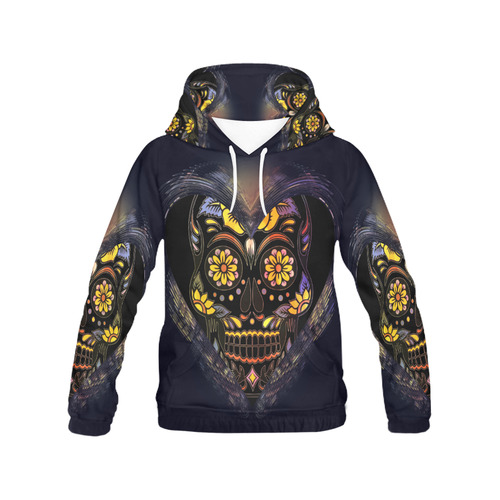 Skull20170307_by_JAMColors All Over Print Hoodie for Women (USA Size) (Model H13)