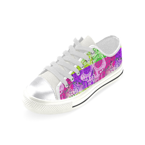 color mix skull 3A by JamColors Women's Classic Canvas Shoes (Model 018)