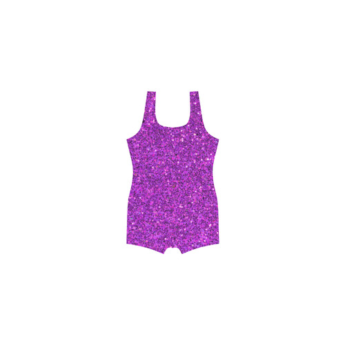 purple glitter Classic One Piece Swimwear (Model S03)