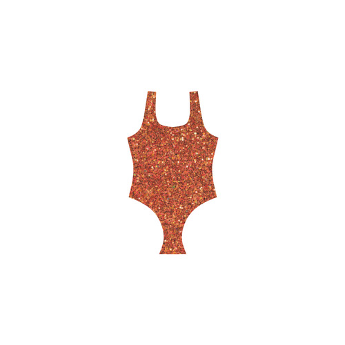 orange glitter Vest One Piece Swimsuit (Model S04)