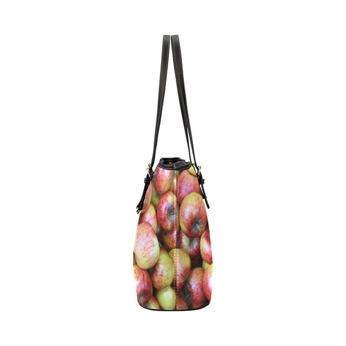 Autumn Apples Red Green Fruit Leather Tote Bag/Large (Model 1651)
