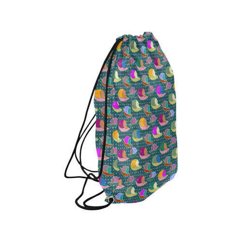 Simply Geometric Cute Birds Pattern Colored Small Drawstring Bag Model 1604 (Twin Sides) 11"(W) * 17.7"(H)