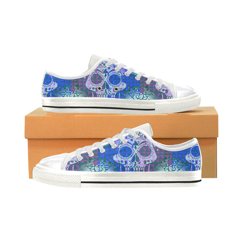 color mix skull 2B by JamColors Women's Classic Canvas Shoes (Model 018)