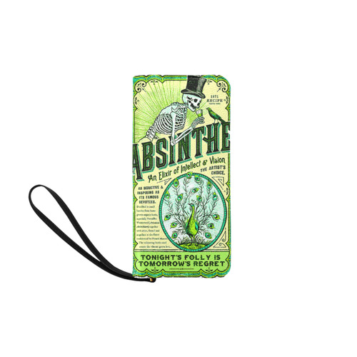 Absinthe Skeleton Women's Clutch Purse (Model 1637)