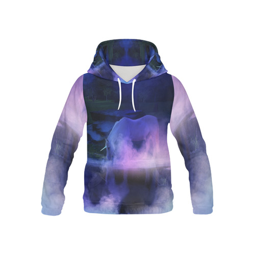 An Awesome Unicorn Beside A Magic Lake All Over Print Hoodie for Kid (USA Size) (Model H13)