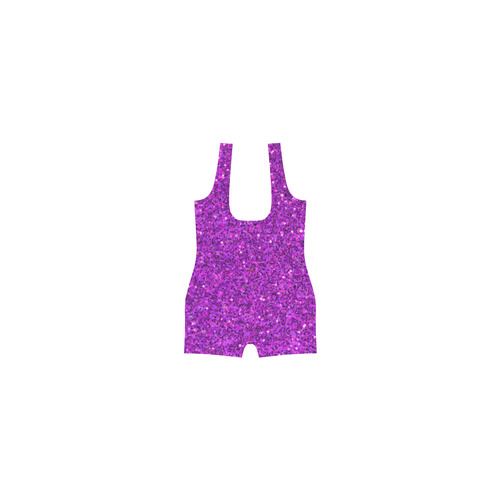 purple glitter Classic One Piece Swimwear (Model S03)