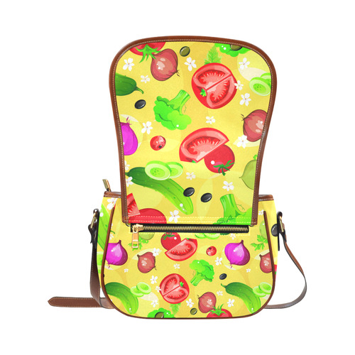 Vegetables Tomatoes Olives Cucumbers Onions Saddle Bag/Large (Model 1649)