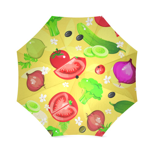 Vegetables Tomatoes Olives Cucumbers Onions Foldable Umbrella (Model U01)