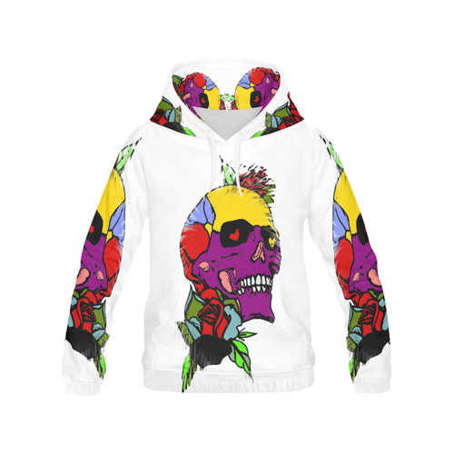 A Skull of Lover by Popart Lover All Over Print Hoodie for Men (USA Size) (Model H13)