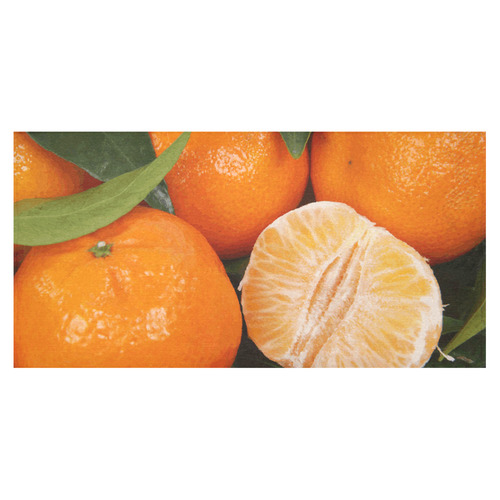 Oranges & Peeled Orange Fruit Cotton Linen Tablecloth 60"x120"