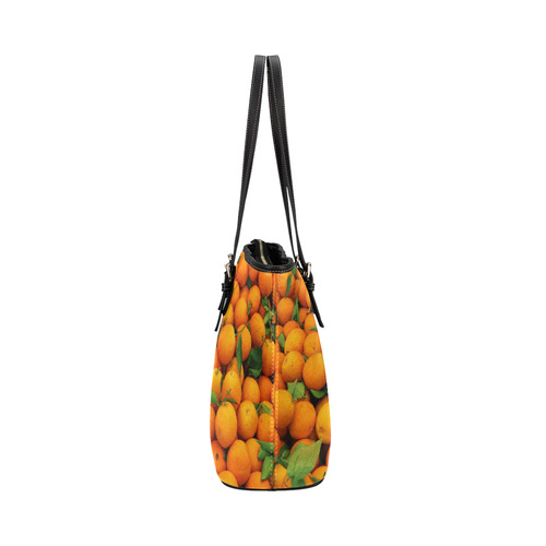 Oranges Fruit Leather Tote Bag/Large (Model 1651)