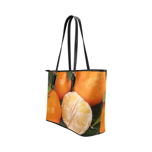 Oranges & Peeled Orange Fruit Leather Tote Bag/Small (Model 1651)