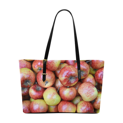Autumn Apples Red Green Fruit Euramerican Tote Bag/Large (Model 1656)