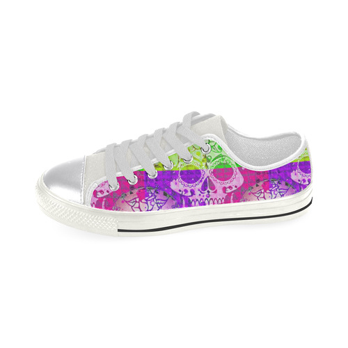 color mix skull 3A by JamColors Women's Classic Canvas Shoes (Model 018)