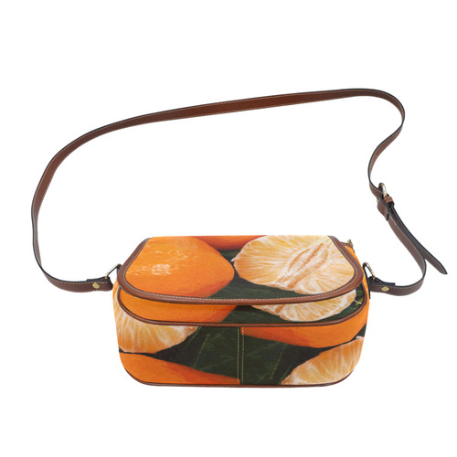 Oranges & Peeled Orange Fruit Saddle Bag/Small (Model 1649) Full Customization