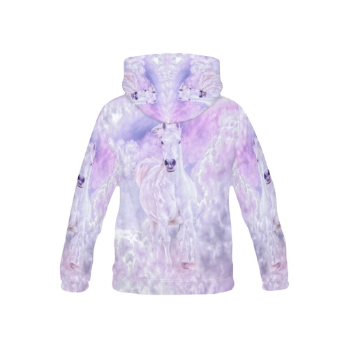 Girly Romantic Horse Of Clouds All Over Print Hoodie for Kid (USA Size) (Model H13)