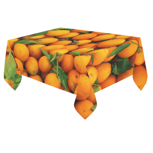 Oranges Fruit Cotton Linen Tablecloth 60"x 84"