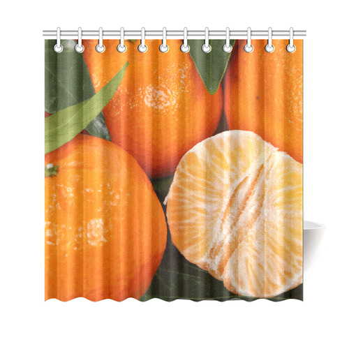 Oranges & Peeled Orange Fruit Shower Curtain 69"x70"