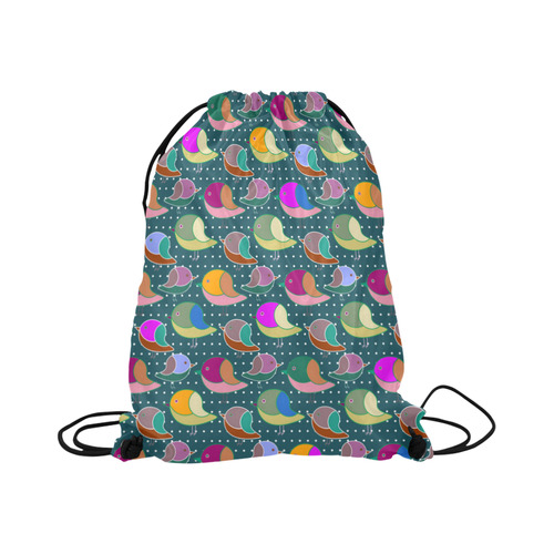 Simply Geometric Cute Birds Pattern Colored Large Drawstring Bag Model 1604 (Twin Sides)  16.5"(W) * 19.3"(H)