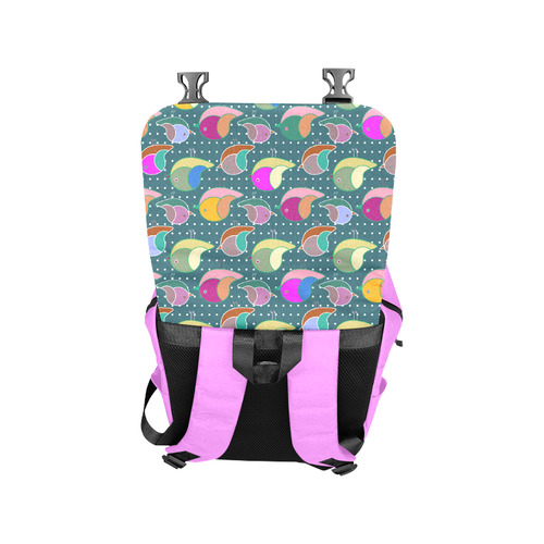 Simply Geometric Cute Birds Pattern Colored Casual Shoulders Backpack (Model 1623)