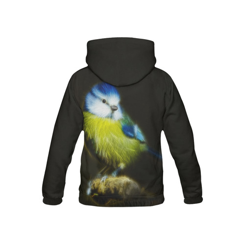 Little Cute Blue Tit All Over Print Hoodie for Kid (USA Size) (Model H13)