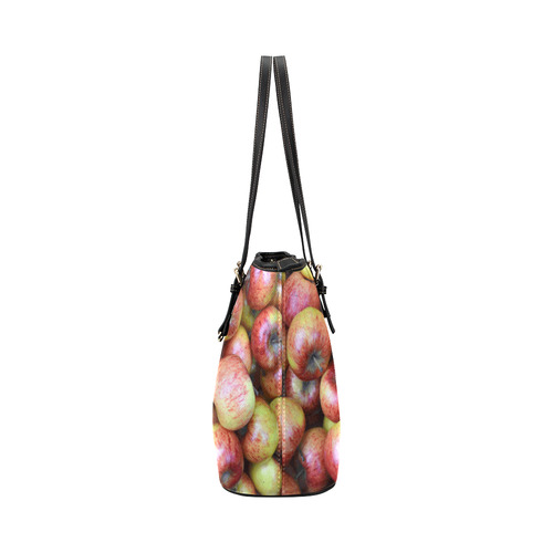 Autumn Apples Red Green Fruit Leather Tote Bag/Small (Model 1651)