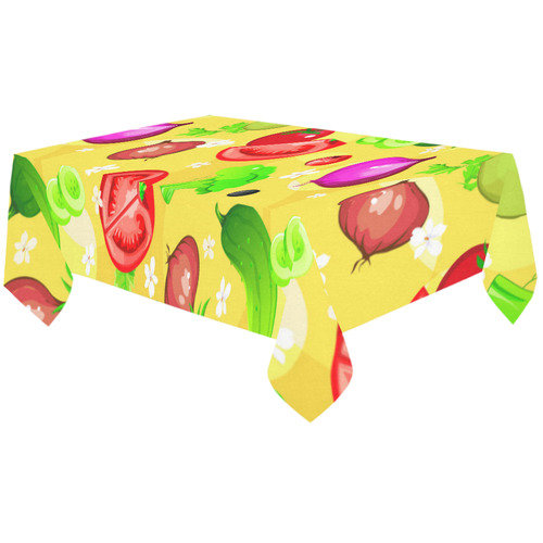 Vegetables Tomatoes Olives Cucumbers Onions Cotton Linen Tablecloth 60"x120"