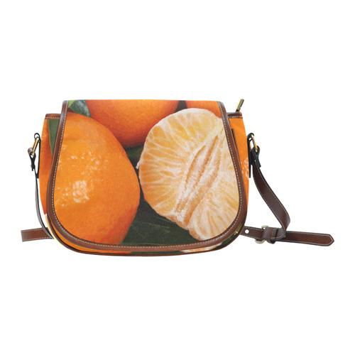 Oranges & Peeled Orange Fruit Saddle Bag/Small (Model 1649) Full Customization